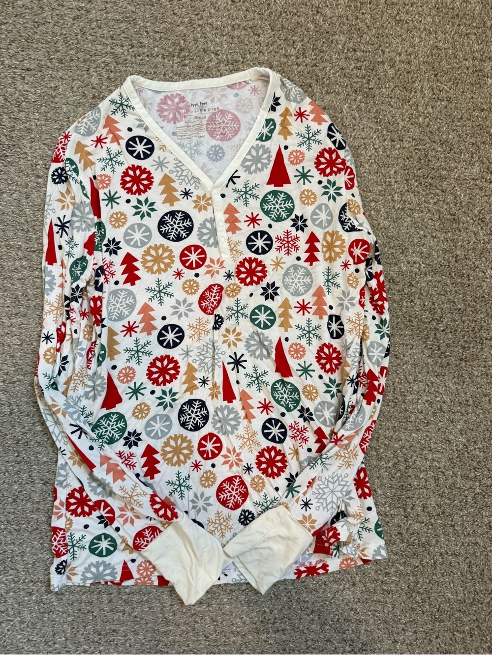 Little Sleepies Merry & Modern Womens Small Pajama Set